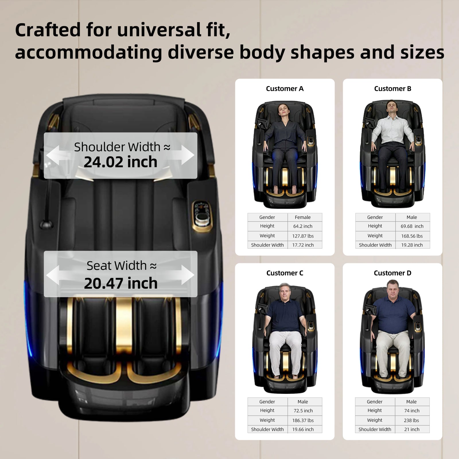 Massage Chair Full Body,Zero Gravity 3D SL-Track Shiatsu Massage Recliner Chair Built-in Heat System Airbag Massage with Body Scan, Deep Yoga Stretch, Calfrest Extension And Foot And Back massage