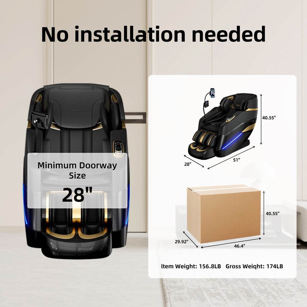 Massage Chair Full Body,Zero Gravity 3D SL-Track Shiatsu Massage Recliner Chair Built-in Heat System Airbag Massage with Body Scan, Deep Yoga Stretch, Calfrest Extension And Foot And Back massage