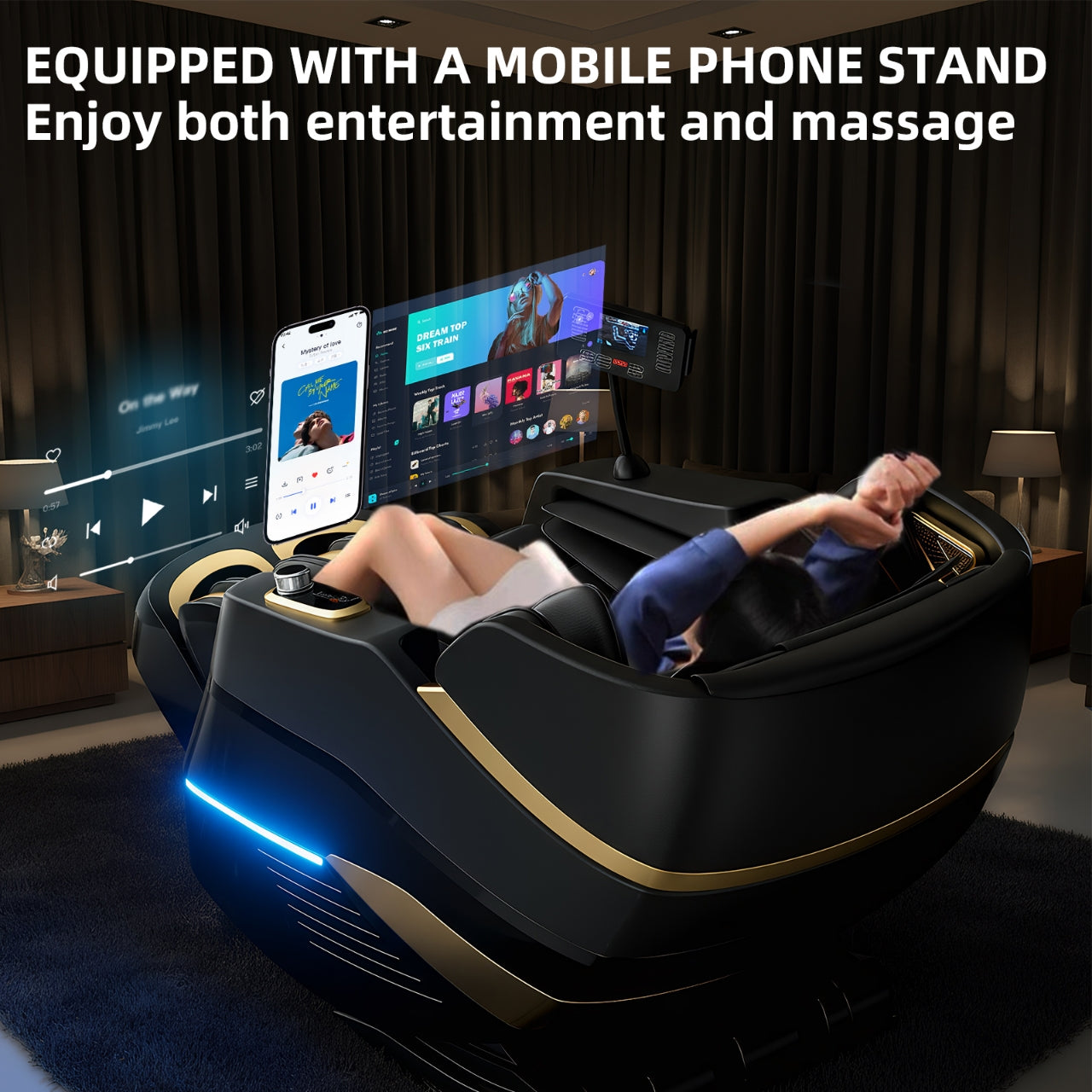 Massage Chair Full Body,Zero Gravity 3D SL-Track Shiatsu Massage Recliner Chair Built-in Heat System Airbag Massage with Body Scan, Deep Yoga Stretch, Calfrest Extension And Foot And Back massage